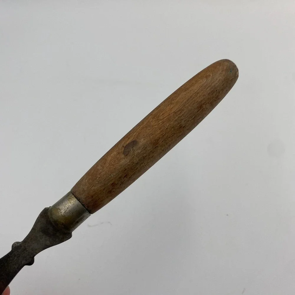 Antique 1899 Patent Wood Handle Meat Carving Fork 2 Tine Primitive Victorian 10